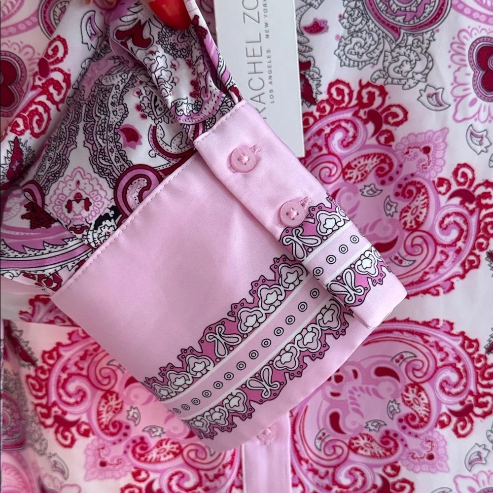 Rachel Zoe Pink and White Paisley Blouse - Picture 5 of 6